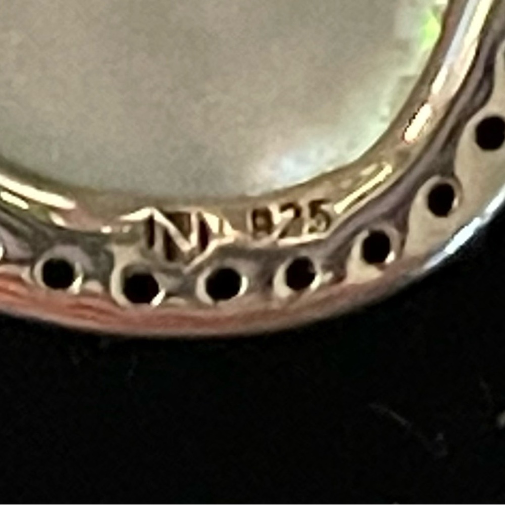 Nadri Sterling Silver 925 Mother of Pearl Halo Stud Earrings | Art Deco Inspired - Picture 6 of 7